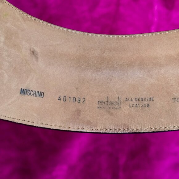 Rare Moschino Redwall Leather Belt sz 44 main image 8